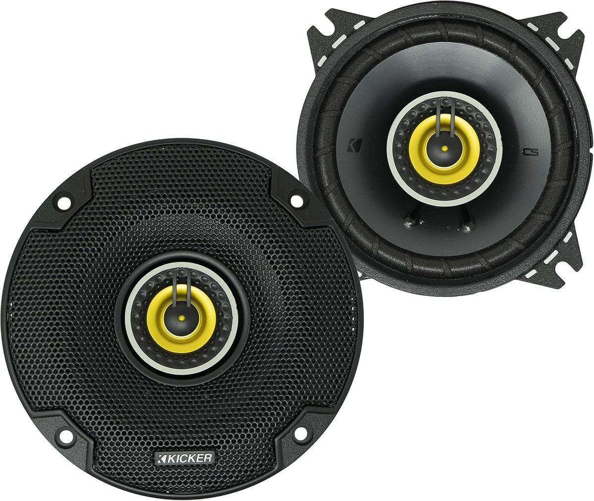 4 Inch Car Audio Speaker with Woofers, Yellow (2 Pack) K54196