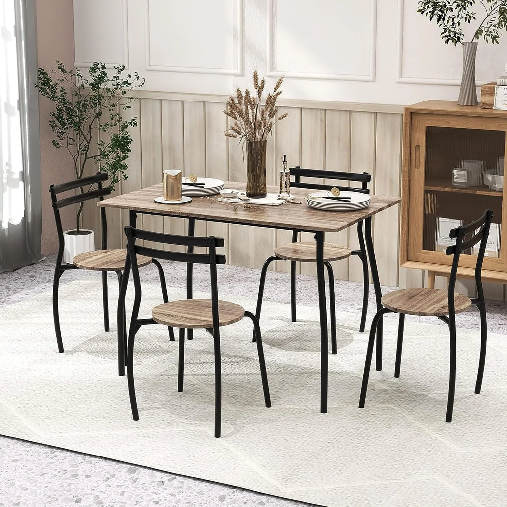 5-Piece Modern Dining Table Set with 4 Chairs G80631