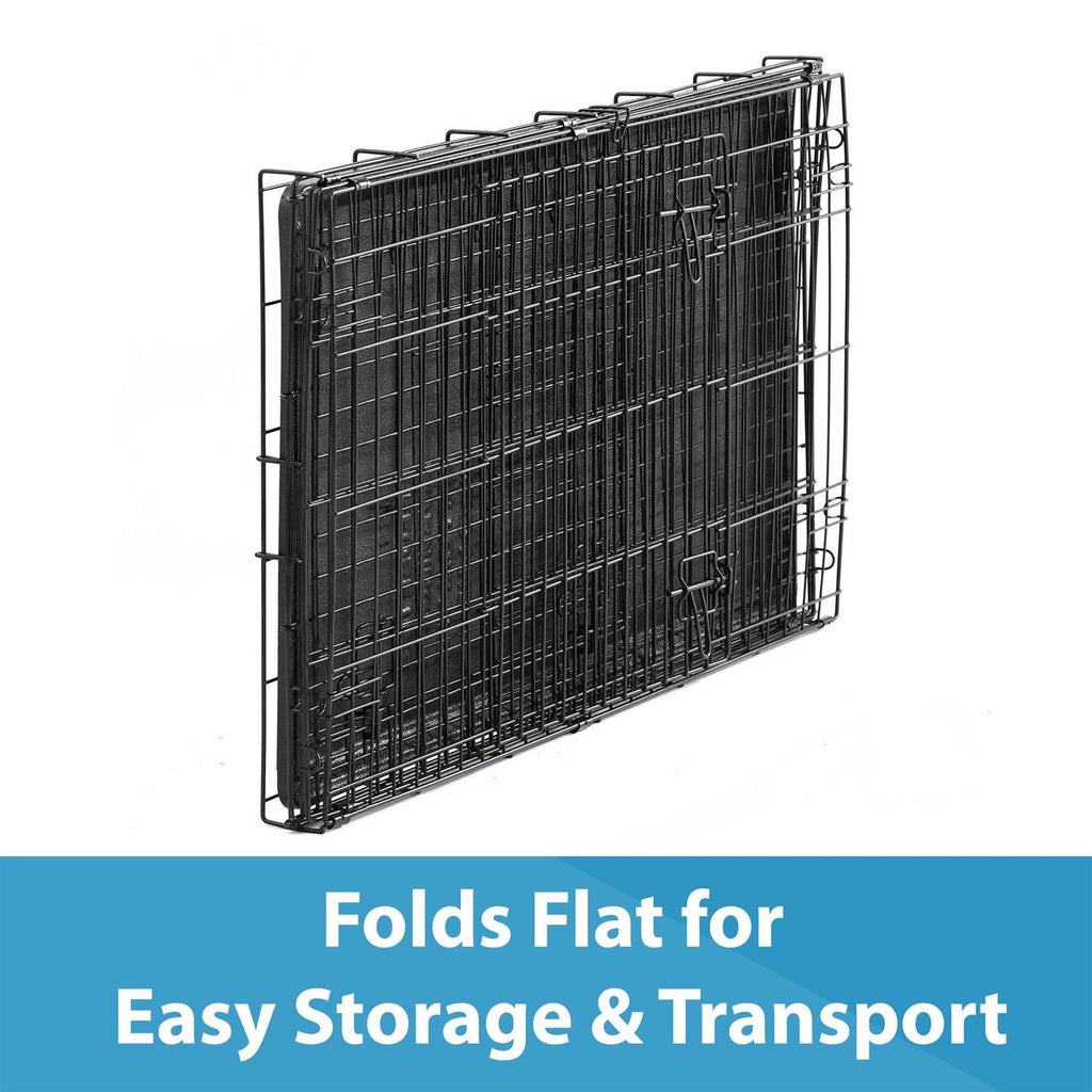 Double Door Folding Wire Dog Crate with Divider Q448