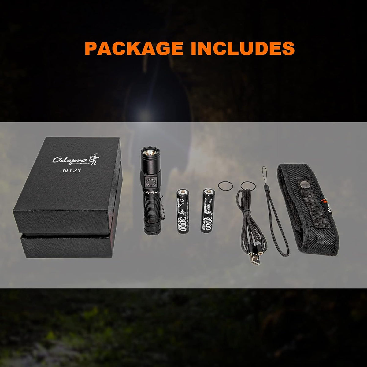 1200 Lumen LED Rechargeable Flashlight with Power Display, IP67 Waterproof, 5 Light Modes W37802