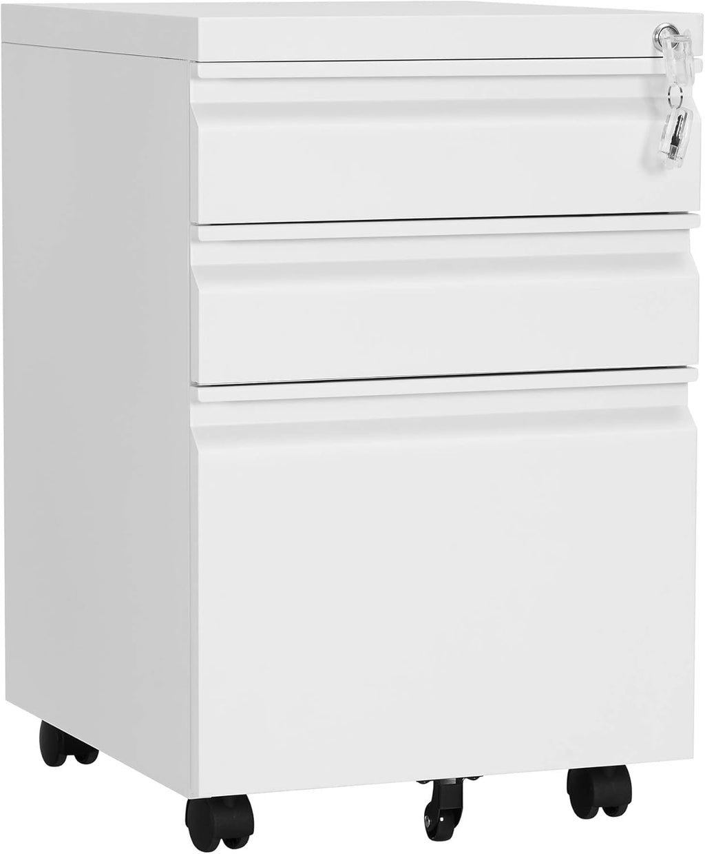Black Mobile File Cabinet with Wheels and Lock I13339
