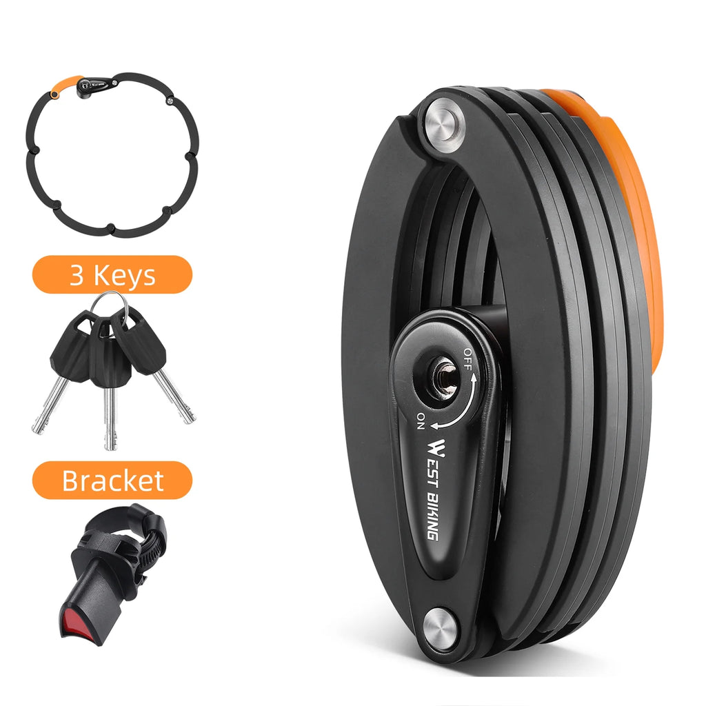 Heavy-Duty Alloy Steel Folding Bike Lock with 3 Keys F529351