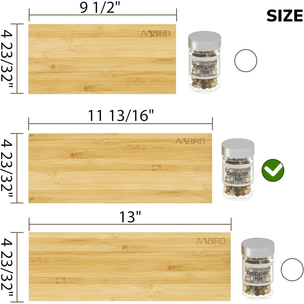 Bamboo 4 Tier Spice Drawer Organizer with Non-slip Mat, 2 Set I456
