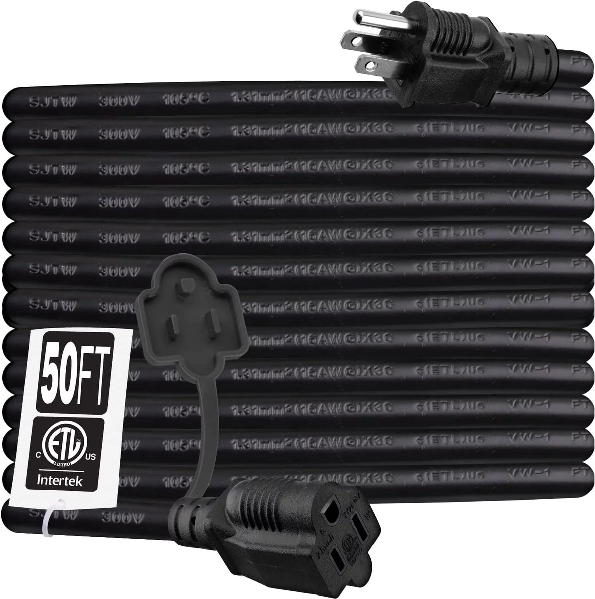 50 Feet 16AWG 13A 3 Prong Extension Cord with Safety Cover P537840