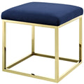 Gold Navy Velvet Accent Chair Ottoman A588