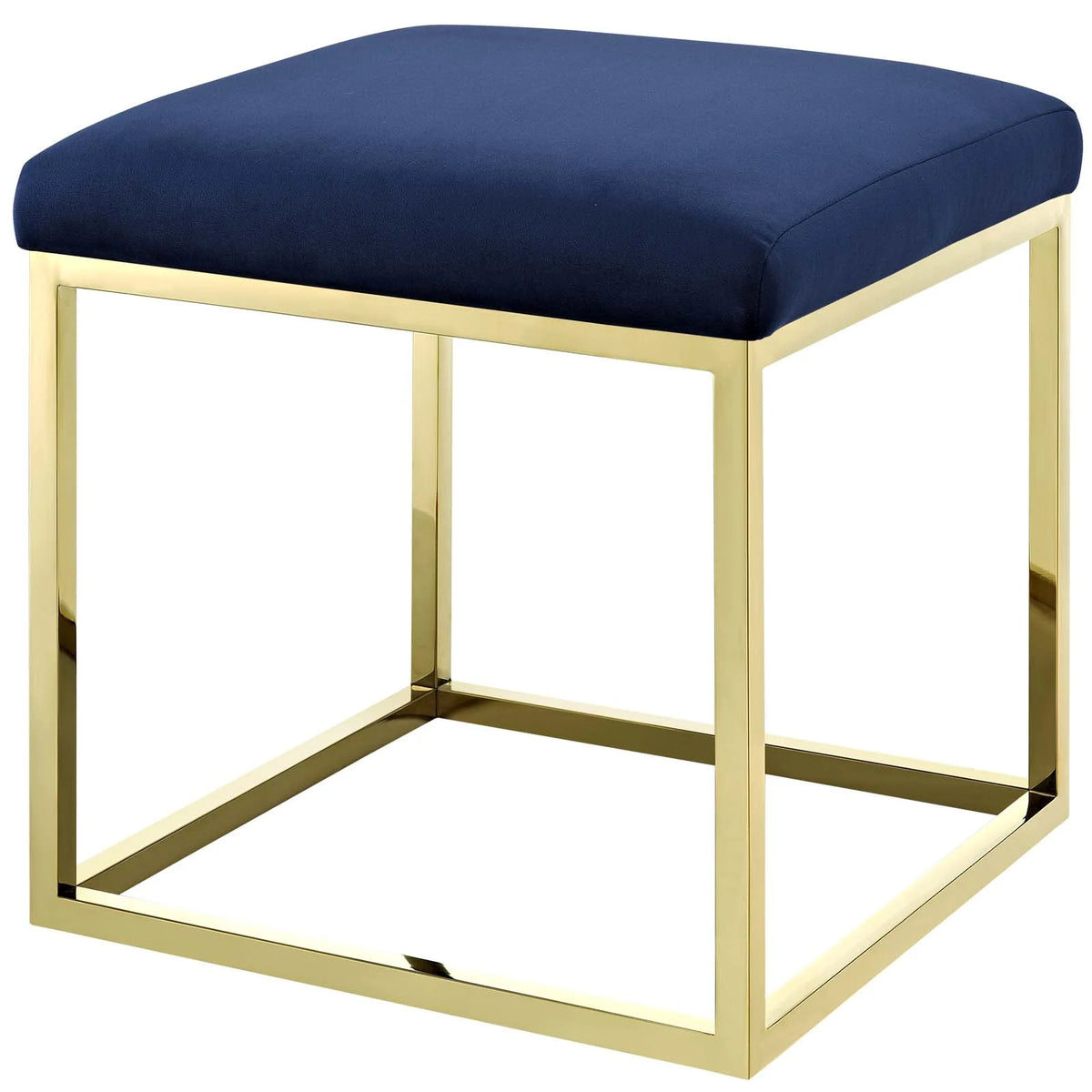 Gold Navy Velvet Accent Chair Ottoman A588