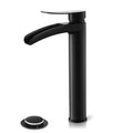 Brushed Gold Single Handle Waterfall Vessel Sink Faucet with Pop Up Drain V545