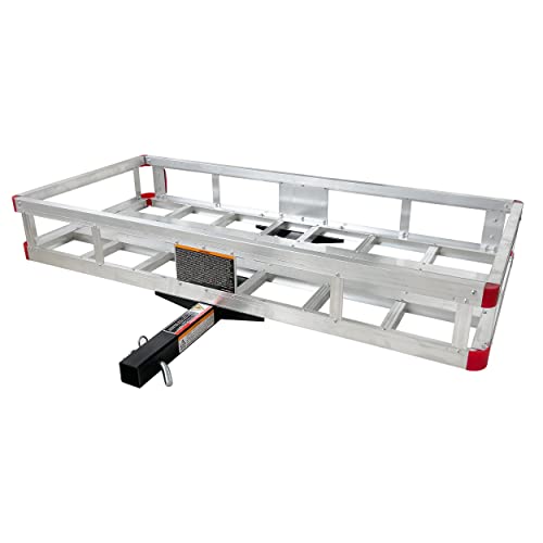 Aluminum Cargo Carrier with High Side Rails, 500-lb Load Capacity, Grey, 49" x 22.5" T8700