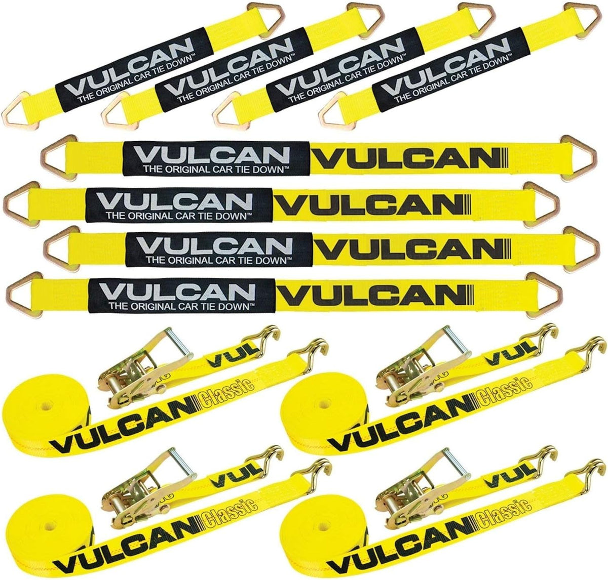Axle Strap Tie Down Kit with Wire Hook Ratchet Straps U675882
