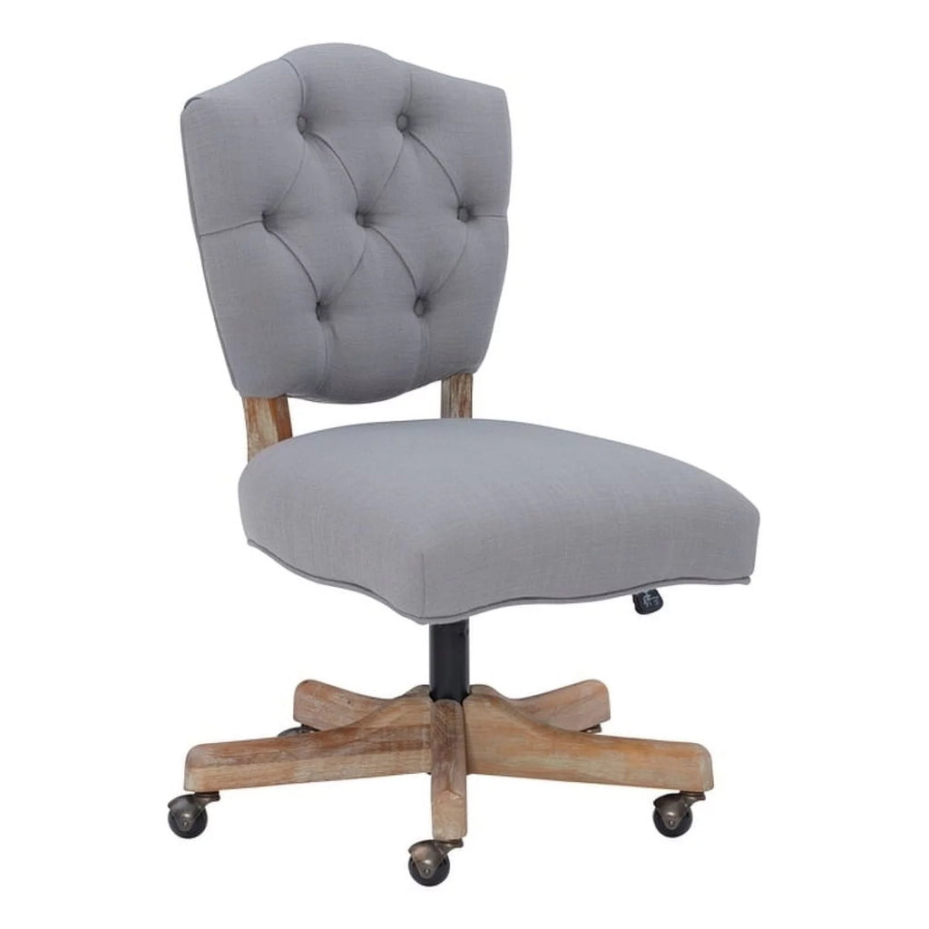 Gray Wood Upholstered Swivel Office Chair P400