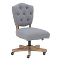 Gray Wood Upholstered Swivel Office Chair P400