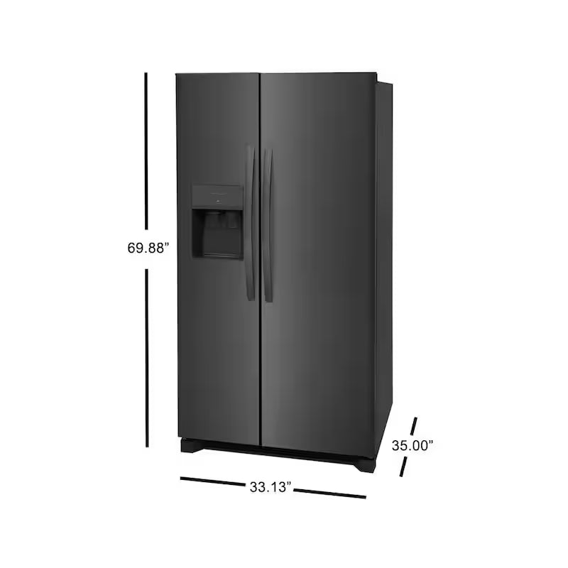 36 in. 25.6 cu. ft. Black Stainless Steel Side by Side Refrigerator P369