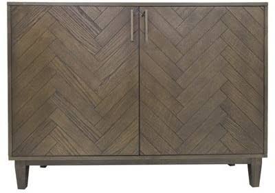 2 Door Oak Chevron Cabinet U1186