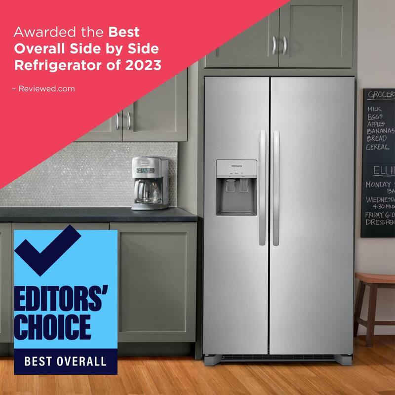 36 in. 25.6 cu. ft. Black Stainless Steel Side by Side Refrigerator P369