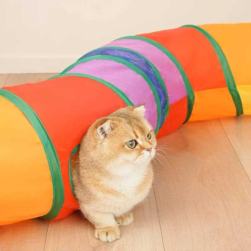 Cat Toy Tunnel and Cubes Interactive Collapsible Playground T8006