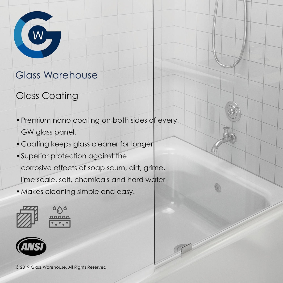 Chrome Frameless Hinged Shower Door P55784