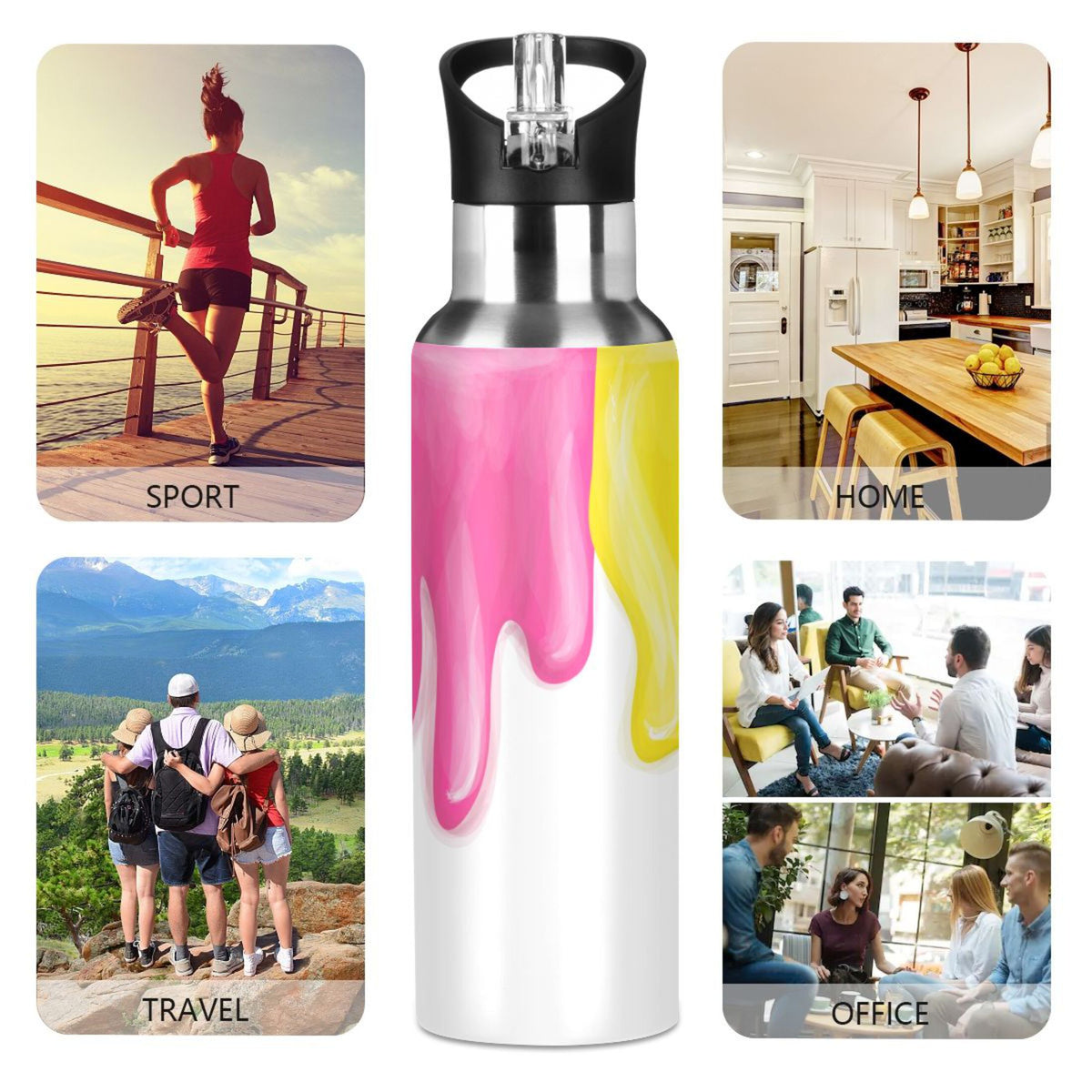 White Vacuum Insulated Stainless Steel Water Bottle 20 OZ M23457