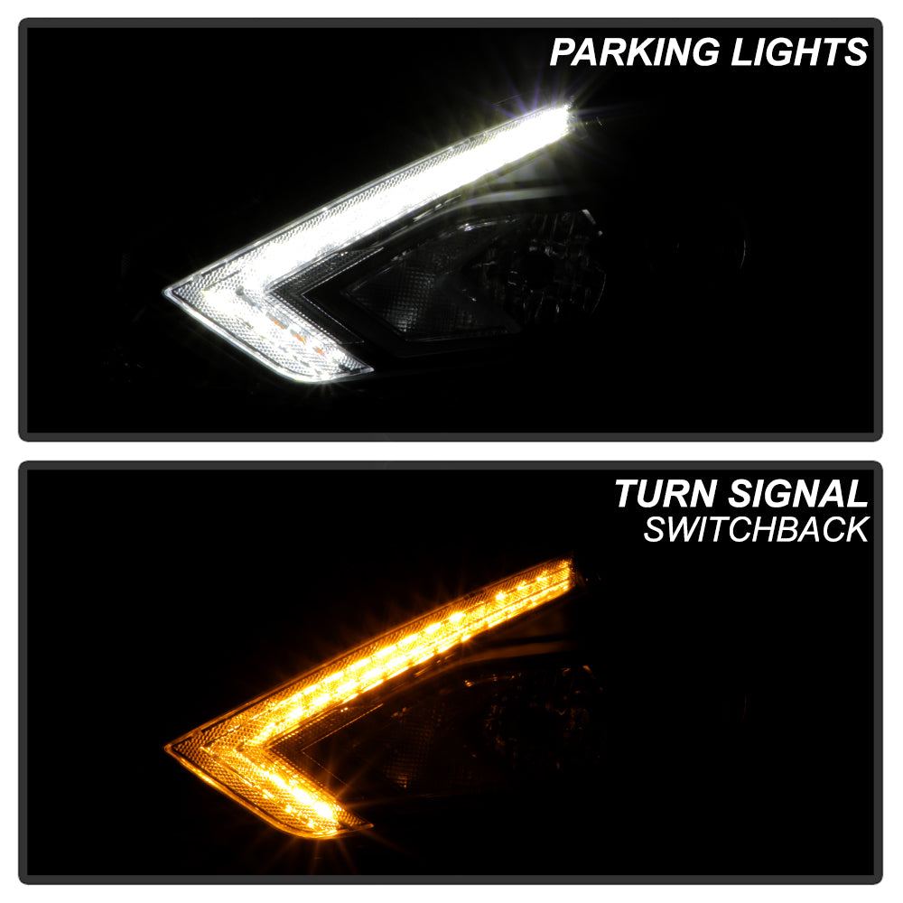 Black LED SwitchBack Tube Projector Headlights Q1154