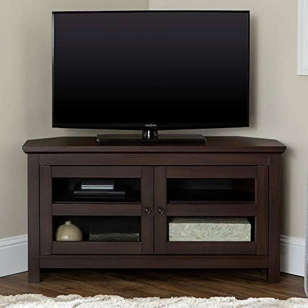 Espresso Brown Wood Corner TV Stand I774667