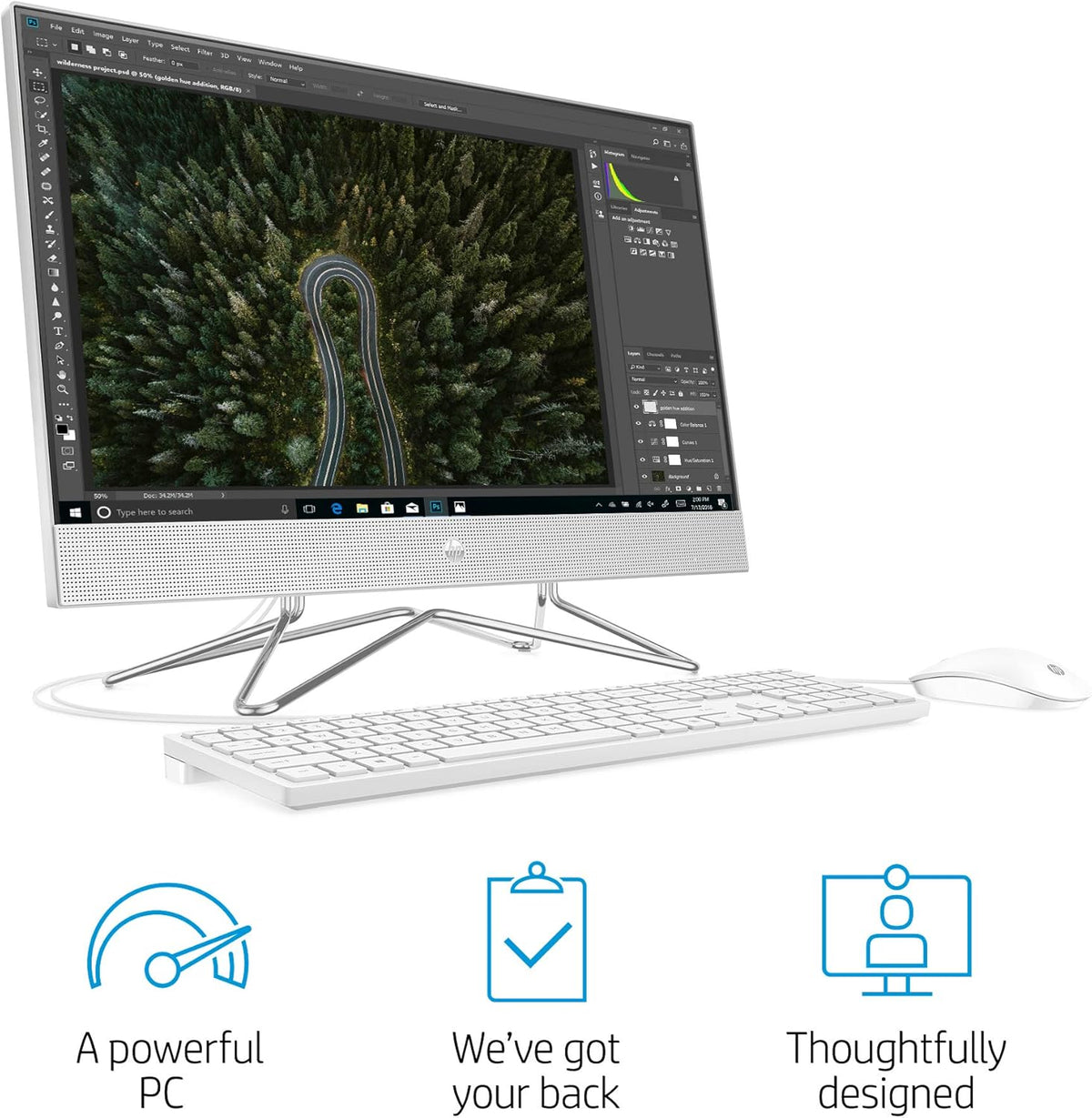 24-inch All-in-One Touchscreen Desktop Computer, AMD Ryzen 5 4500U Processor, 12 GB RAM, 512 GB SSD, Windows 10 Home, Silver I933