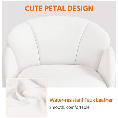 Pink Upholstered Swivel Desk Chair with Armrests V836