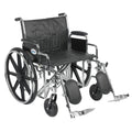 Heavy Duty Wheelchair with Detachable Desk Arms and Elevating Leg Rests D408055
