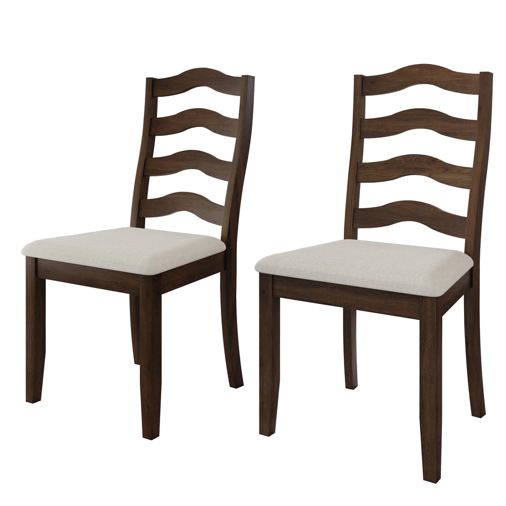 Brown Wooden Dining Chair Set of 2 C217457