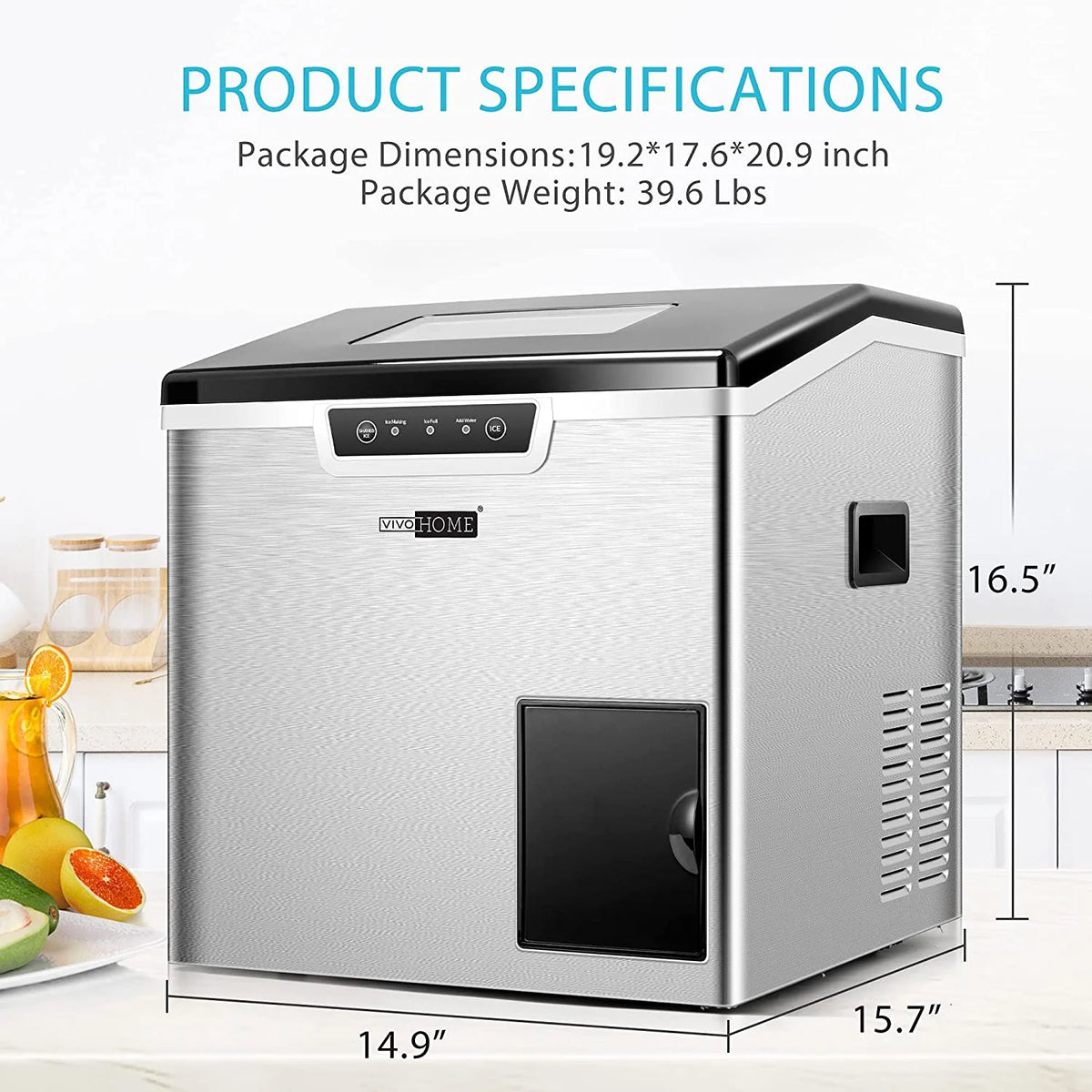 2 in 1 Countertop Ice Maker & Ice Shaver Machine, 33lbs/Day M37896
