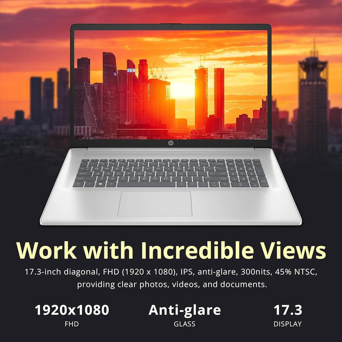 17.3" FHD Laptop with AMD Ryzen 5 7430U, 32GB RAM, 1TB SSD, Windows 11 Pro K906382