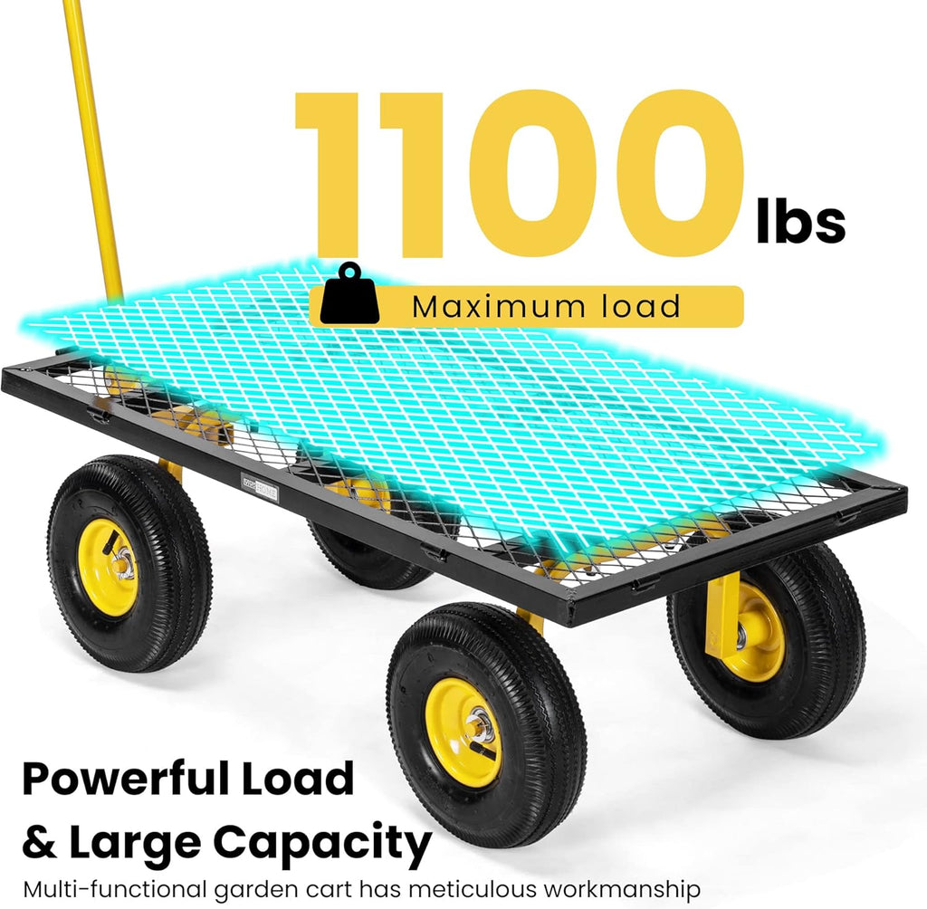 Heavy Duty Mesh Steel Garden Cart with Removable Sides L93285