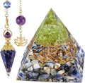Orgone Pyramid & Pendulum Set Sodalite Lapis Lazuli W259060