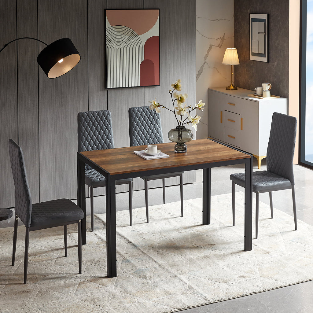 47 Inch Black Metal Dining Table V10318