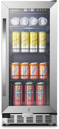 15 Inch Beverage Cooler Refrigerator with Glass Door F51073