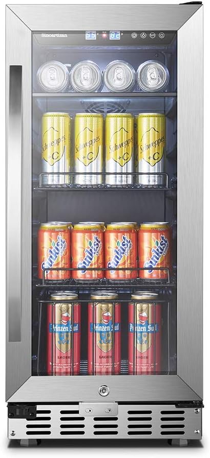 15 Inch Beverage Cooler Refrigerator with Glass Door F51073