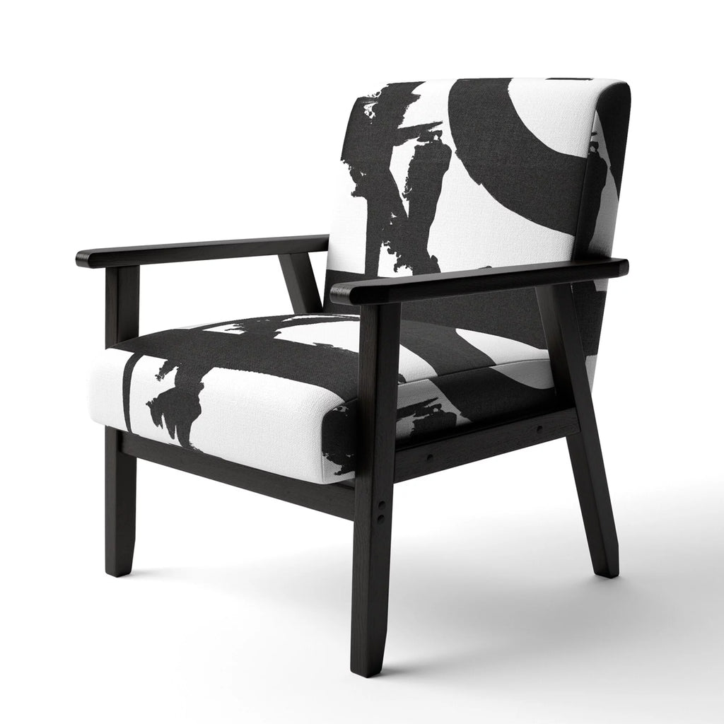 Black & White Upholstered Modern Accent Chair P452656