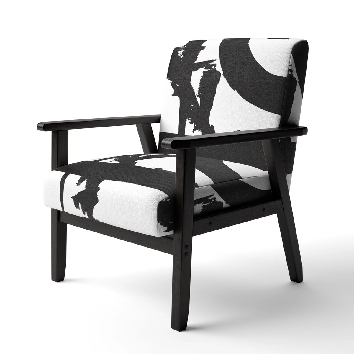 Black & White Upholstered Modern Accent Chair P452656
