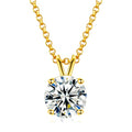 0.1CT-12.0CT Lab Created Diamond Pendant 18K White Yellow Gold Plated Sterling Silver Round Moissanite Solitaire Necklace J8664