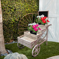 Wooden Cart Plant Display Stand Z76792
