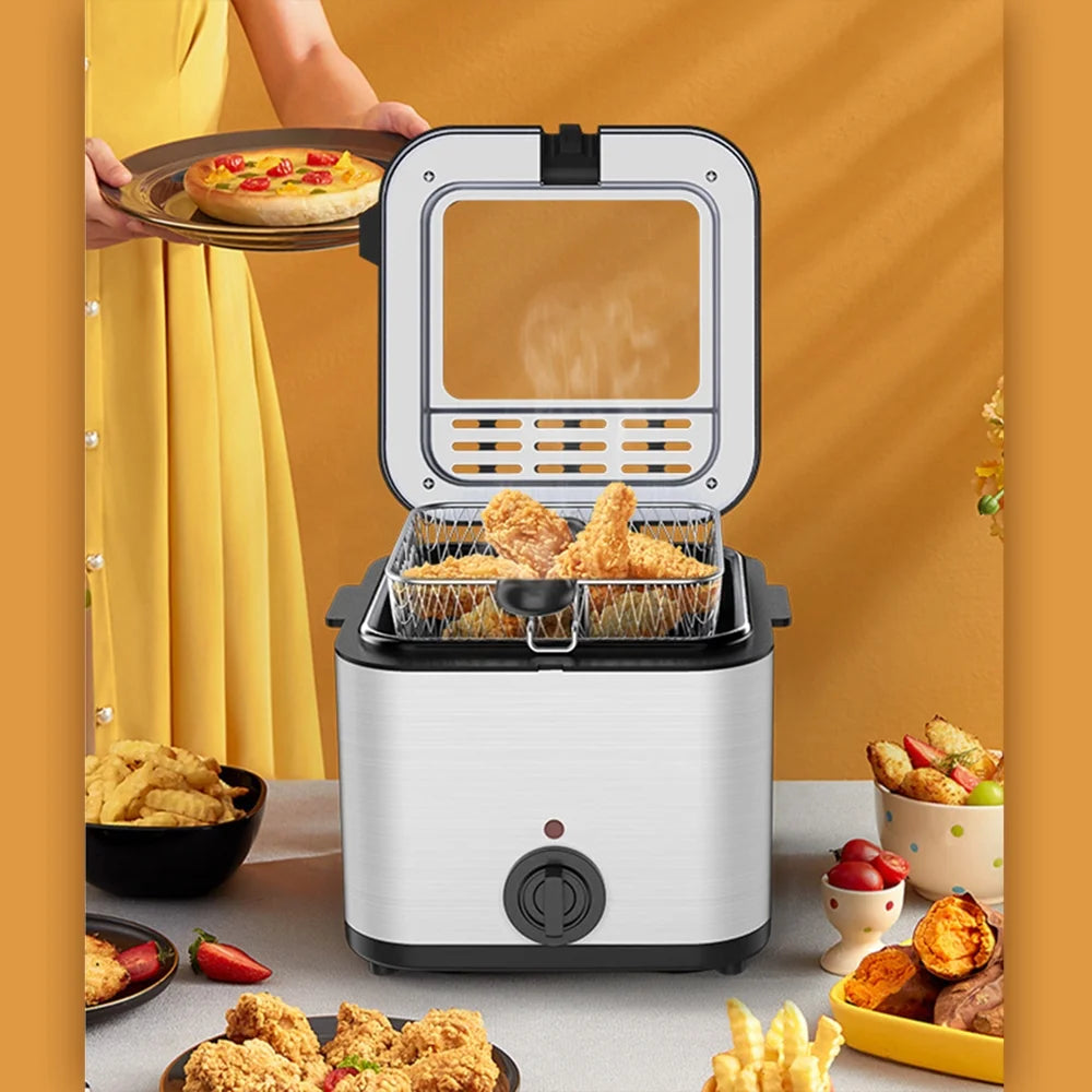 2.5L 1000W Stainless Steel Electric Fryer V8895