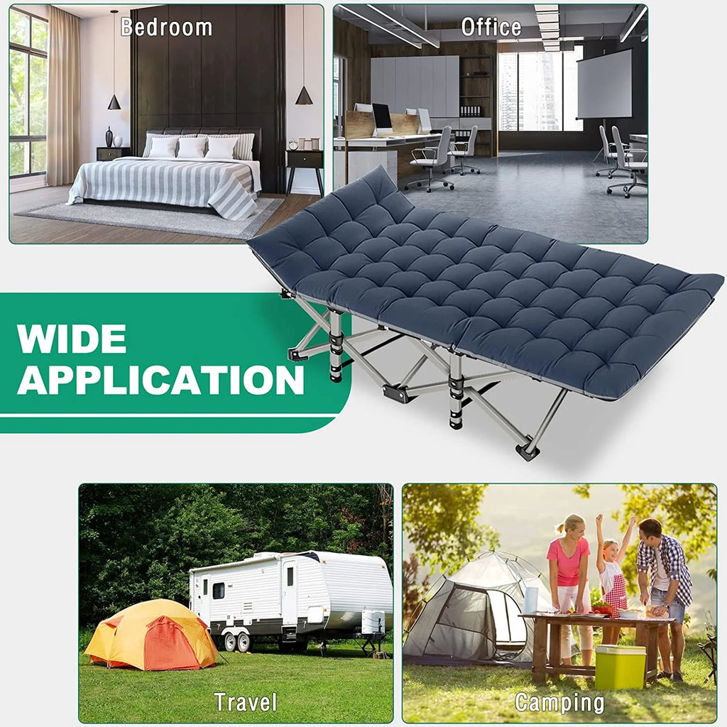 Folding Camping Cots with 2 Sided Mattress and Carry Bag L981