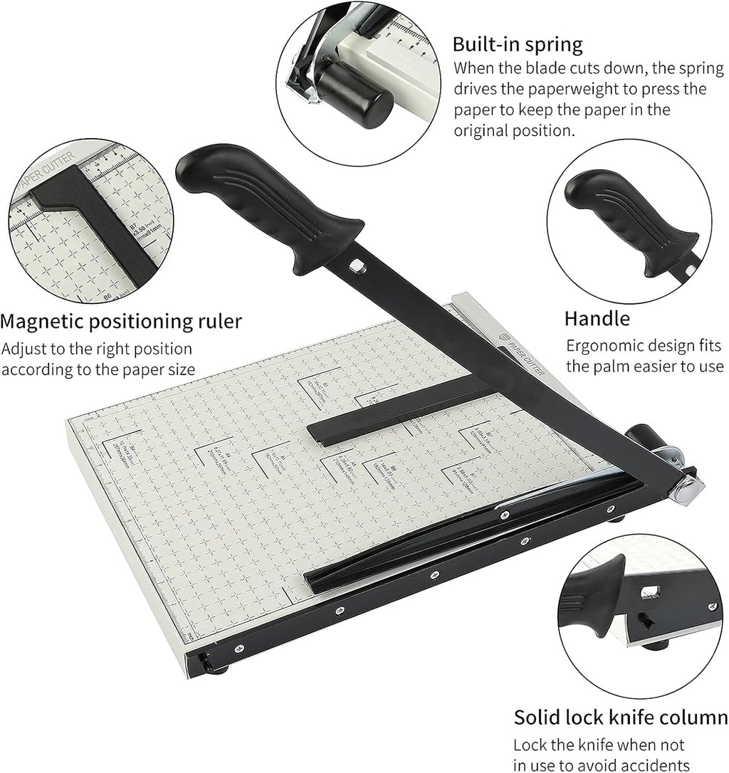 Guillotine Paper Trimmer 15” Cutting Length with Safety Blade Lock X38044