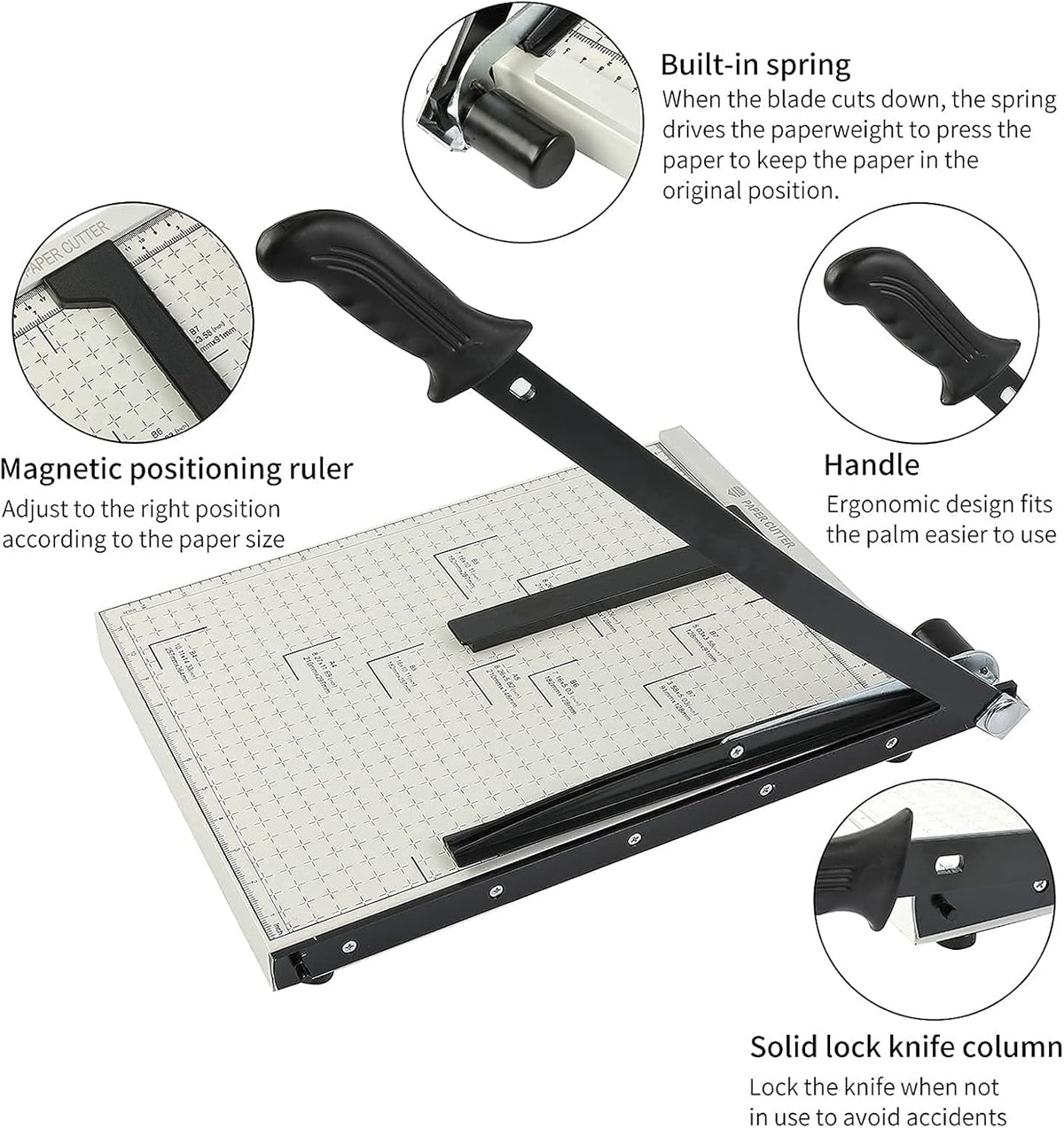 Guillotine Paper Trimmer 15” Cutting Length with Safety Blade Lock X38044