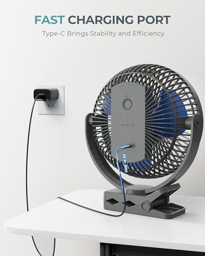 10000mAh 8 inch Rechargeable Clip on Fan X766909