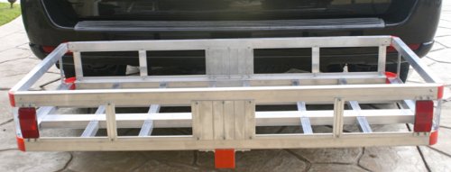 Aluminum Cargo Carrier with High Side Rails, 500-lb Load Capacity, Grey, 49" x 22.5" T8700