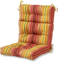 Outdoor 44 x 22-inch High Back Chair Cushion, Set of 1, Cinnamon Stripe L208