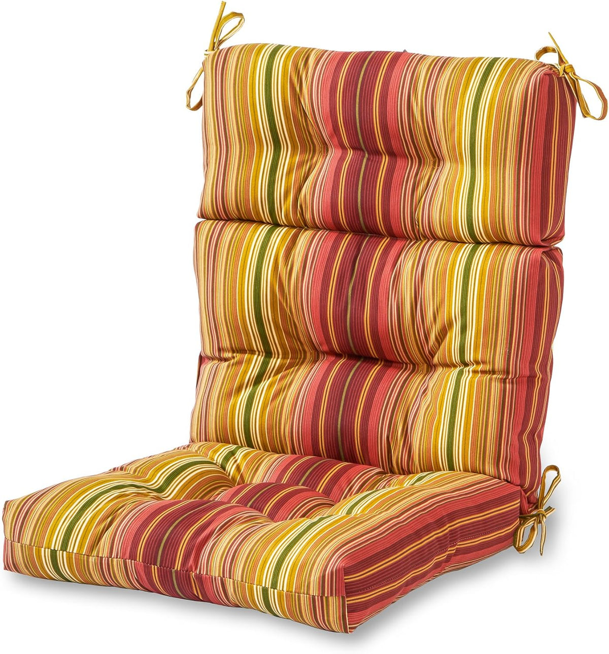 Outdoor 44 x 22-inch High Back Chair Cushion, Set of 1, Cinnamon Stripe L208