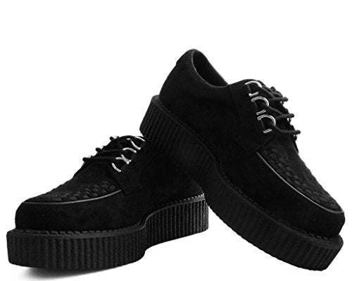 Black Faux Suede Creeper Shoes K1380