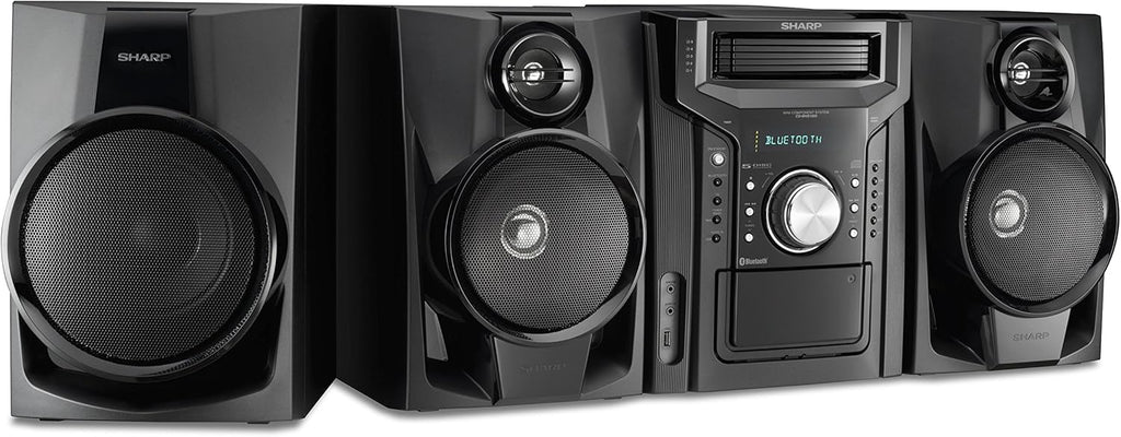 240W 5-Disc Mini Shelf Speaker System with Cassette and Bluetooth L41402