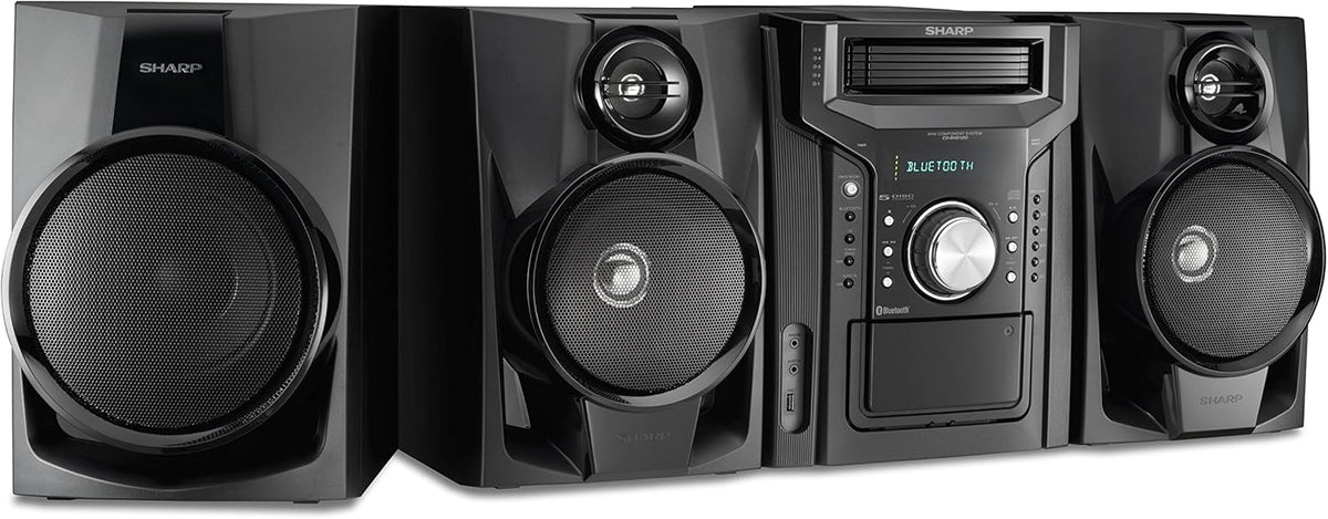 240W 5-Disc Mini Shelf Speaker System with Cassette and Bluetooth L41402