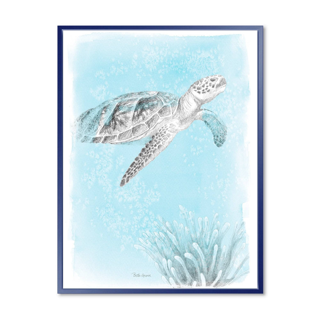 Grey Blue Framed Canvas Q626801